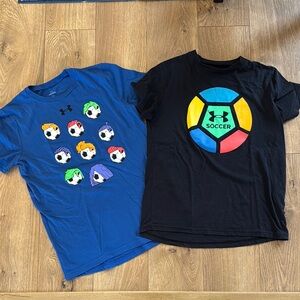 Under Armour Kids' Blue and Black Soccer T-Shirts